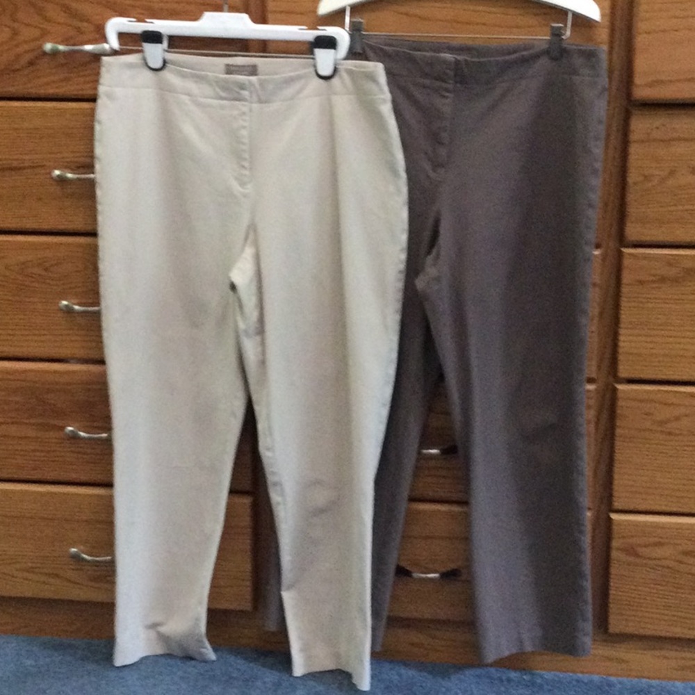 2 Fabulously Slimming by Chicos Pants Size 2.5 short tan brown inseam 29”